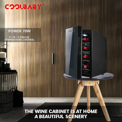 COOLBABY Chic Elegance: Luxury Style Wine Cabinet with Smart Cooling
