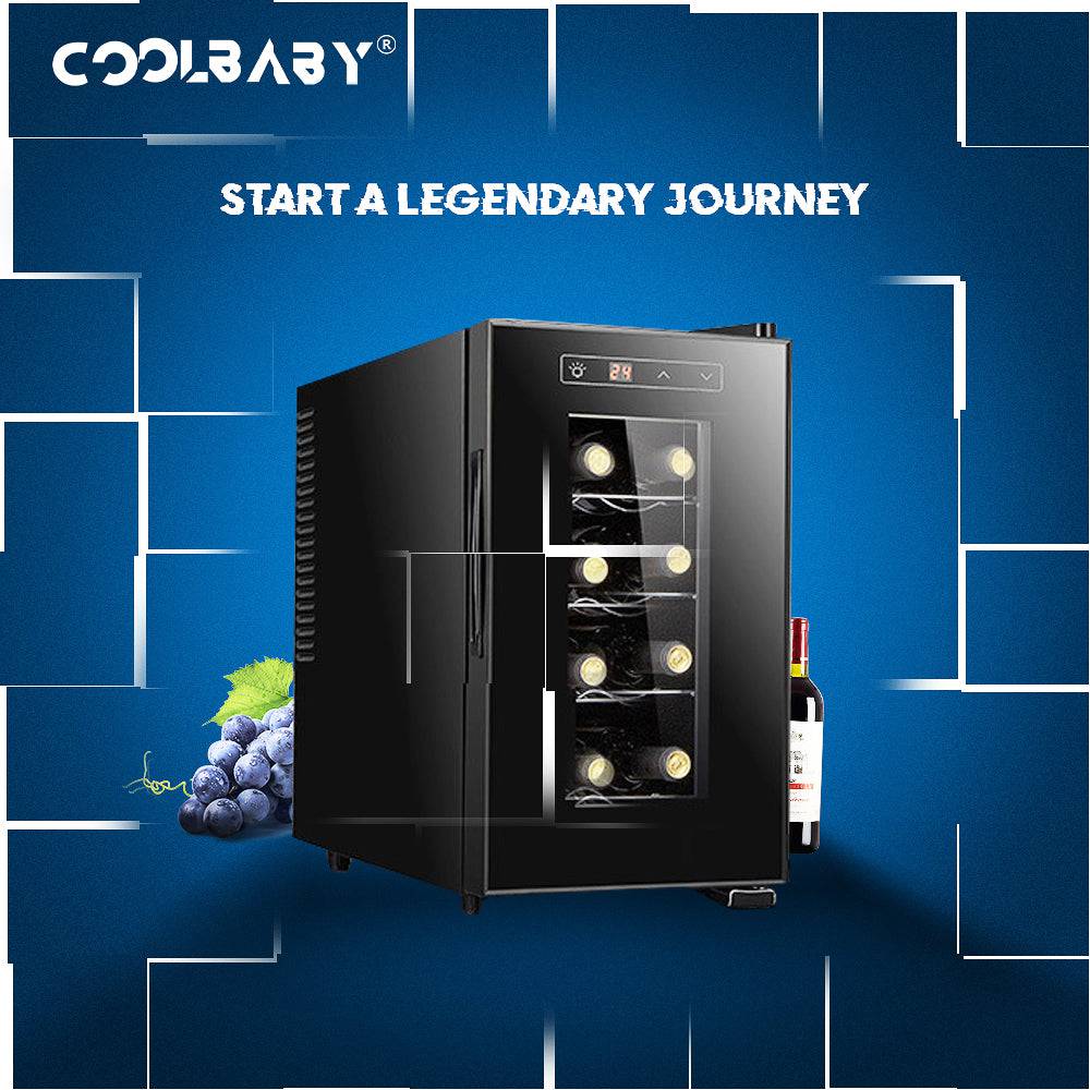 COOLBABY Chic Elegance: Luxury Style Wine Cabinet with Smart Cooling