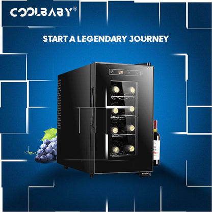 COOLBABY Chic Elegance: Luxury Style Wine Cabinet with Smart Cooling