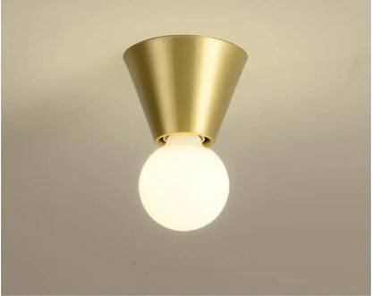 Copper balcony entrance hallway aisle light Nordic luxury modern minimalist round brass bedroom small ceiling light by Zhongsan | Souqify