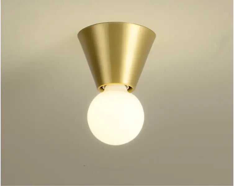 Copper balcony entrance hallway aisle light Nordic luxury modern minimalist round brass bedroom small ceiling light by Zhongsan | Souqify