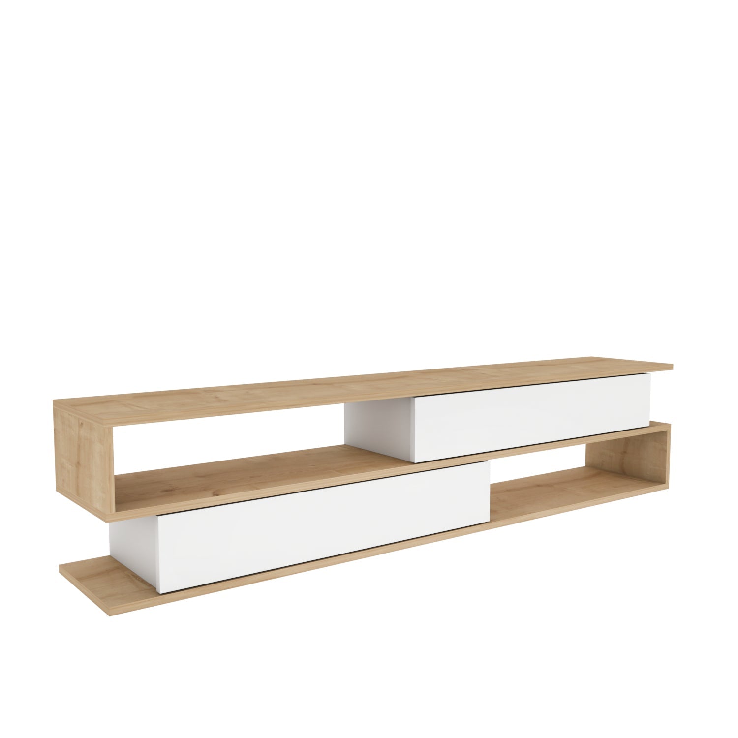Cortez TV Unit Oak White by DECOROTIKA | Souqify