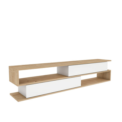 Cortez TV Unit Oak White by DECOROTIKA | Souqify