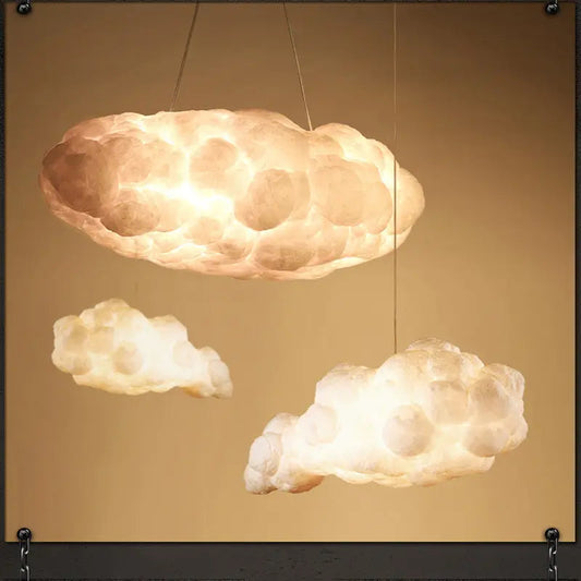 Cotton Cloud Chandelier Creative Children's Room White LED by Zhongsan | Souqify