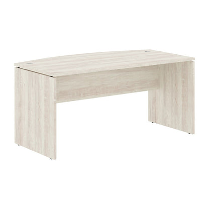 CURVE SHAPE CLUSTER OF 01 WORKSTATION, MADE IN E1 LAMINATE CHIPBOPARD, WITH WOODEN MODESTY PANEL AND LEGS by Treejar | Souqify