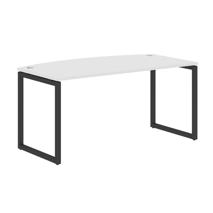 CURVE SHAPE DESK MADE IN 25MM MFC TOP, E1 LAMINATE CHIPBOARD WITH WOODEN MODESTY PANEL 40X40MM METAL O SHAPE FRAMES by Treejar | Souqify