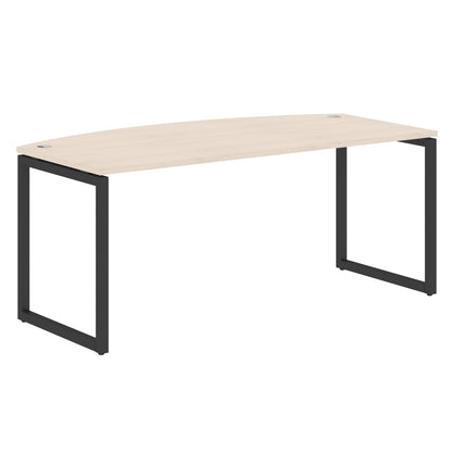 CURVE SHAPE DESK MADE IN 25MM MFC TOP, E1 LAMINATE CHIPBOARD WITH WOODEN MODESTY PANEL 40X40MM METAL O SHAPE FRAMES by Treejar | Souqify