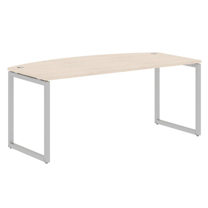 CURVE SHAPE DESK MADE IN 25MM MFC TOP, E1 LAMINATE CHIPBOARD WITH WOODEN MODESTY PANEL 40X40MM METAL O SHAPE FRAMES by Treejar | Souqify