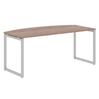 CURVE SHAPE DESK MADE IN 25MM MFC TOP, E1 LAMINATE CHIPBOARD WITH WOODEN MODESTY PANEL 40X40MM METAL O SHAPE FRAMES by Treejar | Souqify