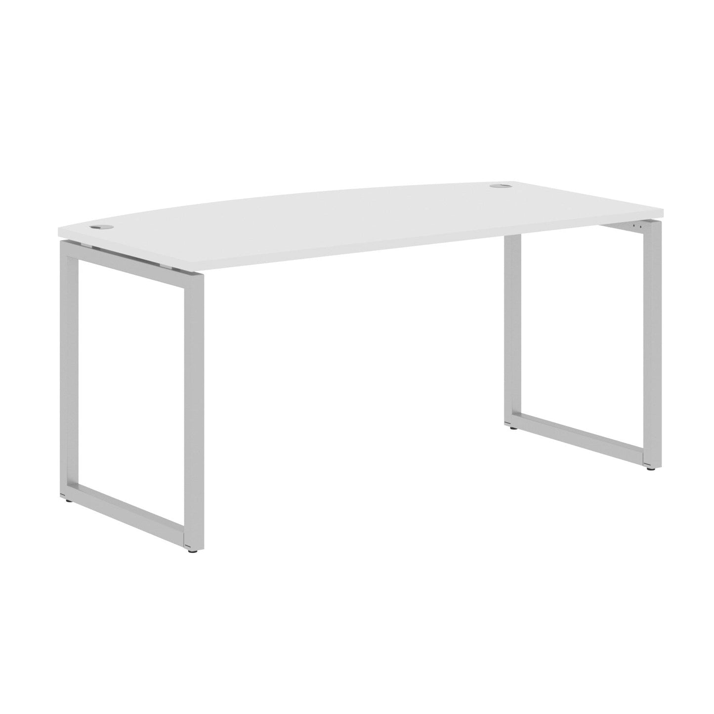 CURVE SHAPE DESK MADE IN 25MM MFC TOP, E1 LAMINATE CHIPBOARD WITH WOODEN MODESTY PANEL 40X40MM METAL O SHAPE FRAMES by Treejar | Souqify