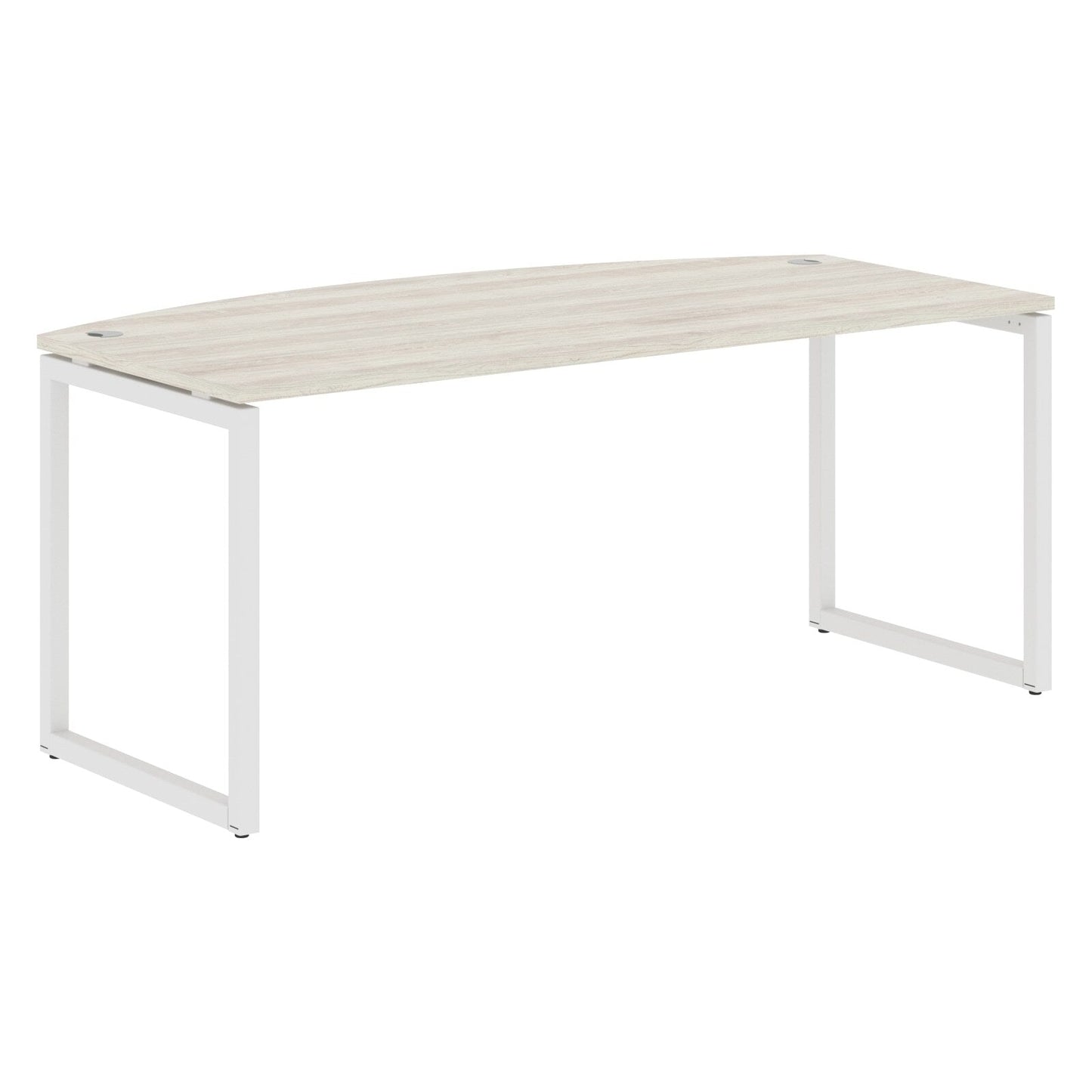 CURVE SHAPE DESK MADE IN 25MM MFC TOP, E1 LAMINATE CHIPBOARD WITH WOODEN MODESTY PANEL 40X40MM METAL O SHAPE FRAMES by Treejar | Souqify