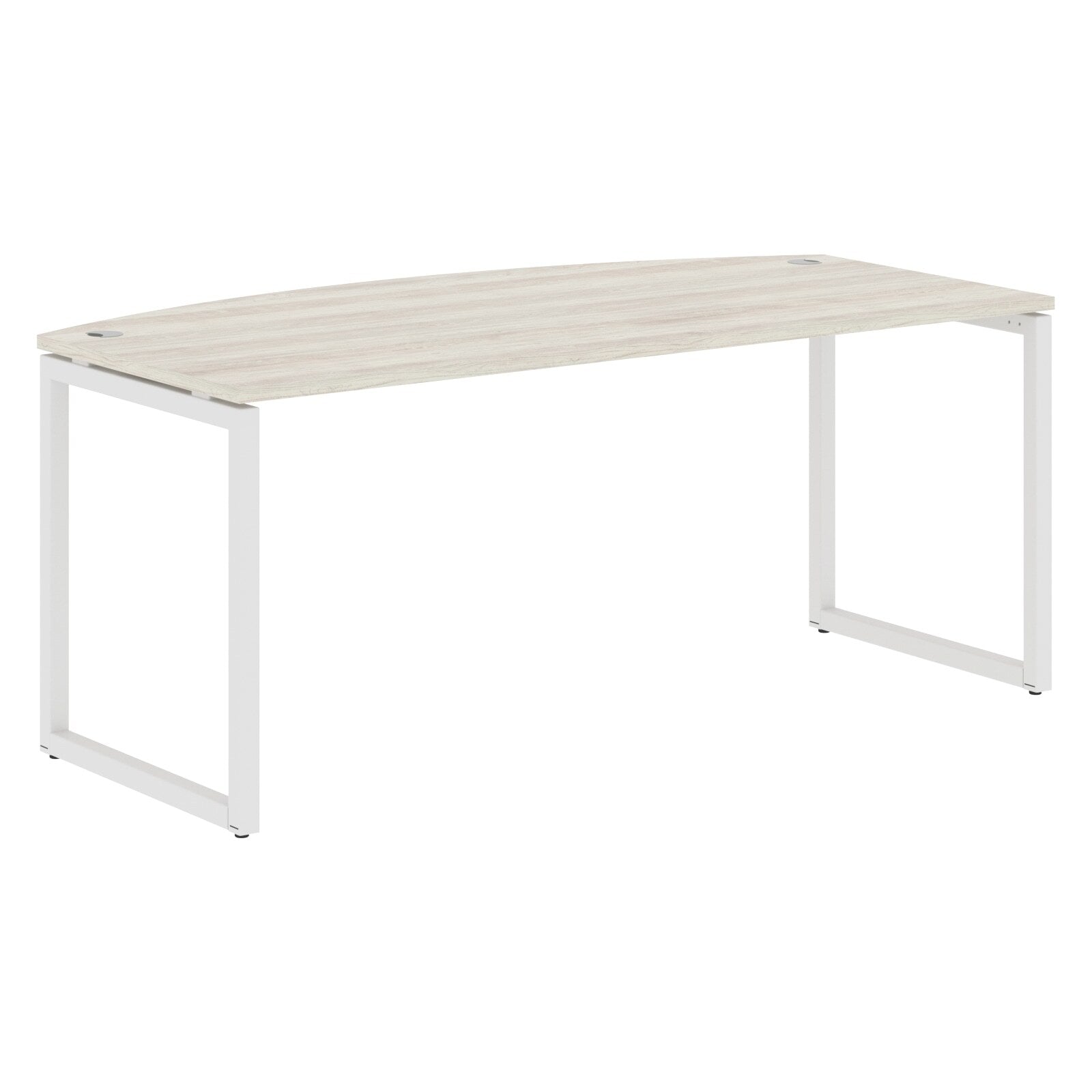 CURVE SHAPE DESK MADE IN 25MM MFC TOP, E1 LAMINATE CHIPBOARD WITH WOODEN MODESTY PANEL 40X40MM METAL O SHAPE FRAMES by Treejar | Souqify