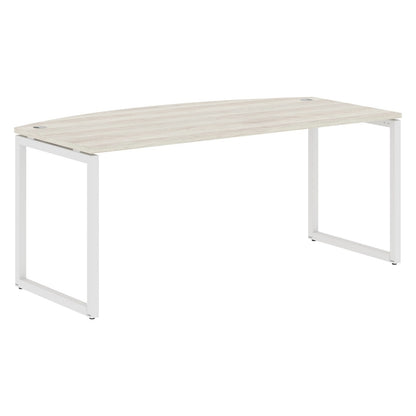 CURVE SHAPE DESK MADE IN 25MM MFC TOP, E1 LAMINATE CHIPBOARD WITH WOODEN MODESTY PANEL 40X40MM METAL O SHAPE FRAMES by Treejar | Souqify