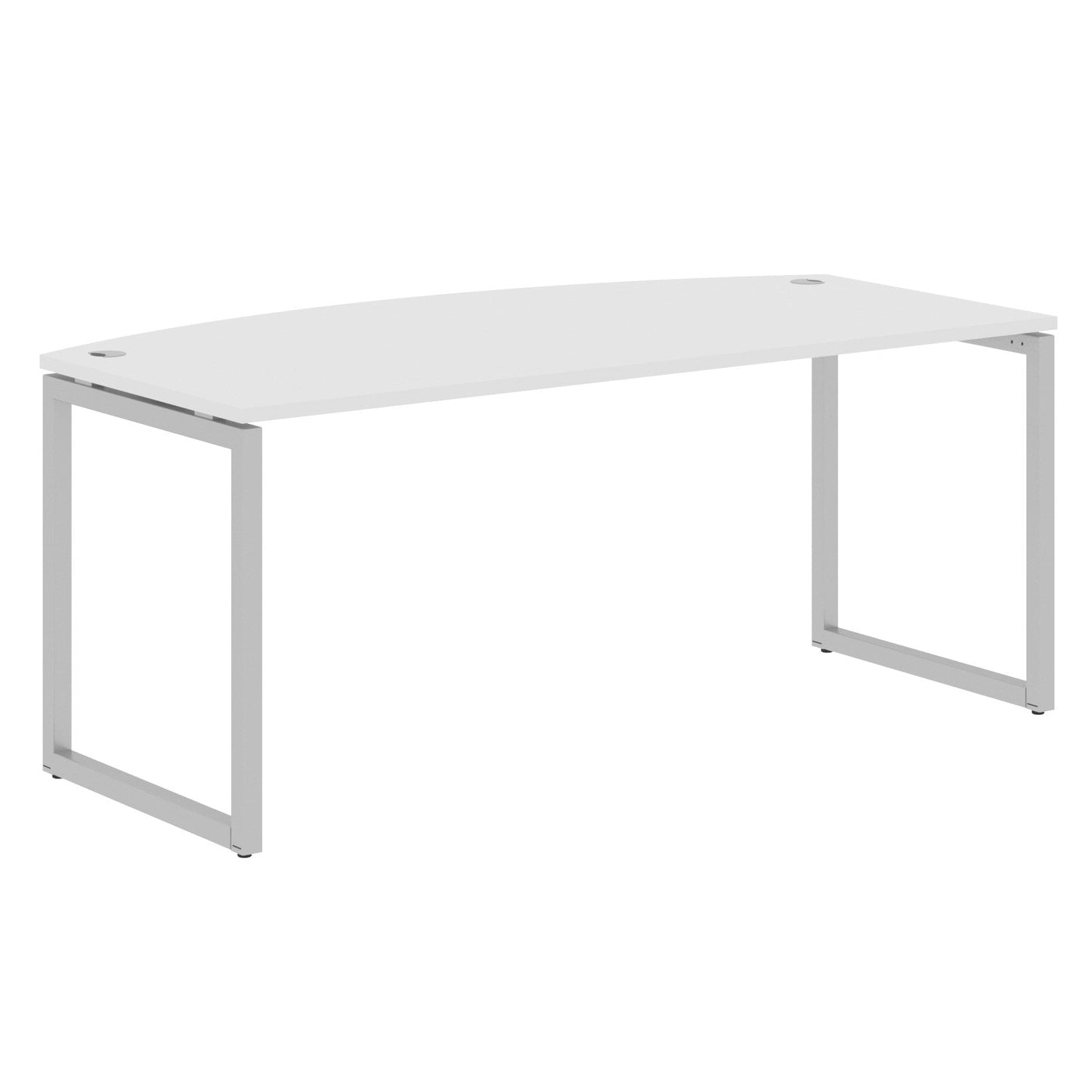CURVE SHAPE DESK MADE IN 25MM MFC TOP, E1 LAMINATE CHIPBOARD WITH WOODEN MODESTY PANEL 40X40MM METAL O SHAPE FRAMES by Treejar | Souqify