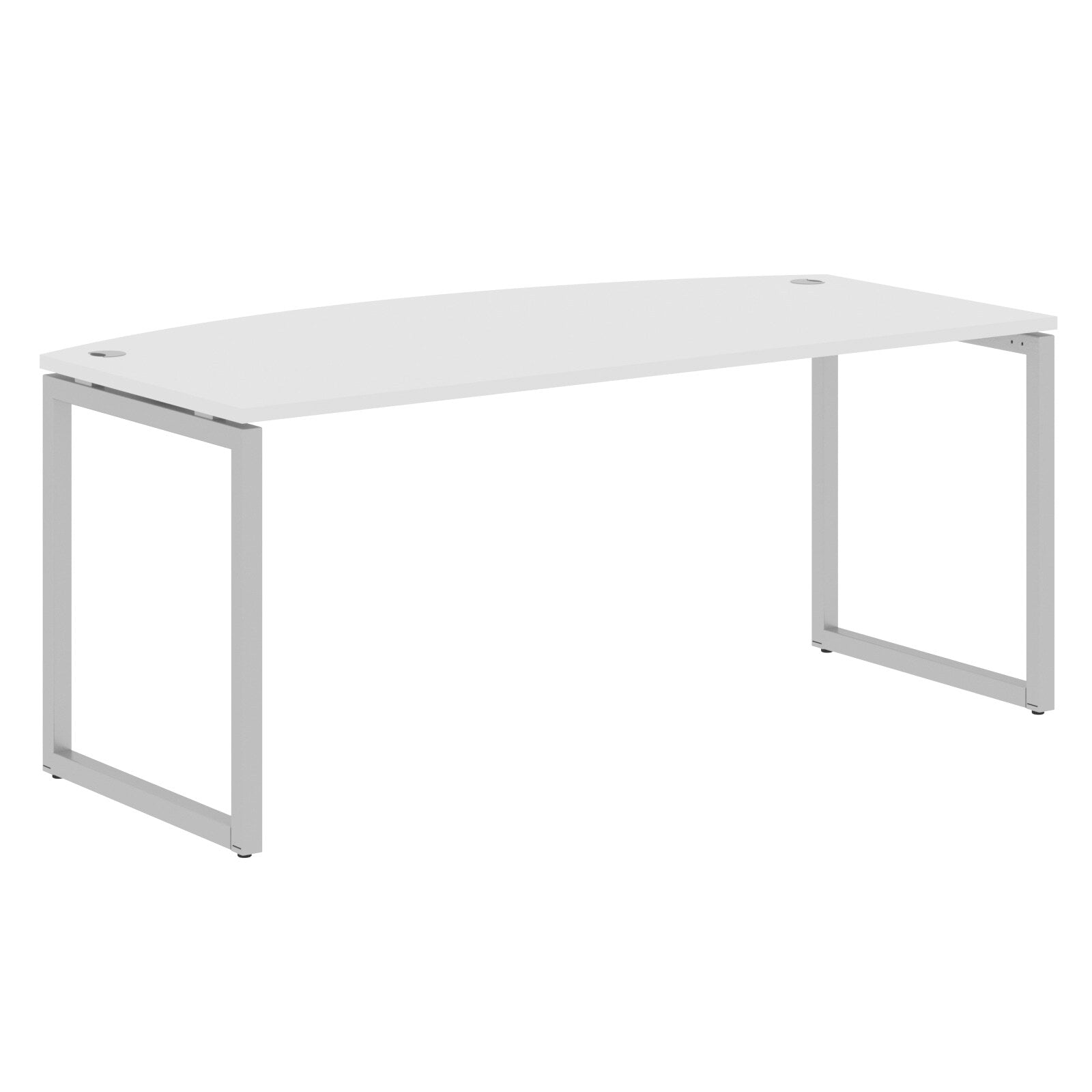 CURVE SHAPE DESK MADE IN 25MM MFC TOP, E1 LAMINATE CHIPBOARD WITH WOODEN MODESTY PANEL 40X40MM METAL O SHAPE FRAMES by Treejar | Souqify
