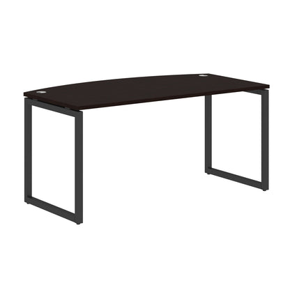 CURVE SHAPE DESK MADE IN 25MM MFC TOP, E1 LAMINATE CHIPBOARD WITH WOODEN MODESTY PANEL 40X40MM METAL O SHAPE FRAMES by Treejar | Souqify