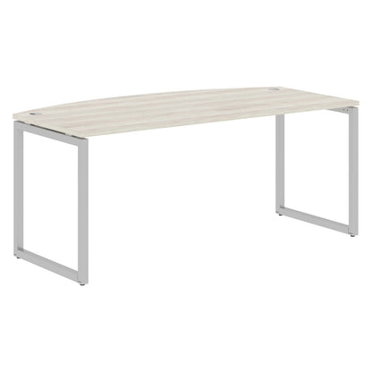 CURVE SHAPE DESK MADE IN 25MM MFC TOP, E1 LAMINATE CHIPBOARD WITH WOODEN MODESTY PANEL 40X40MM METAL O SHAPE FRAMES by Treejar | Souqify