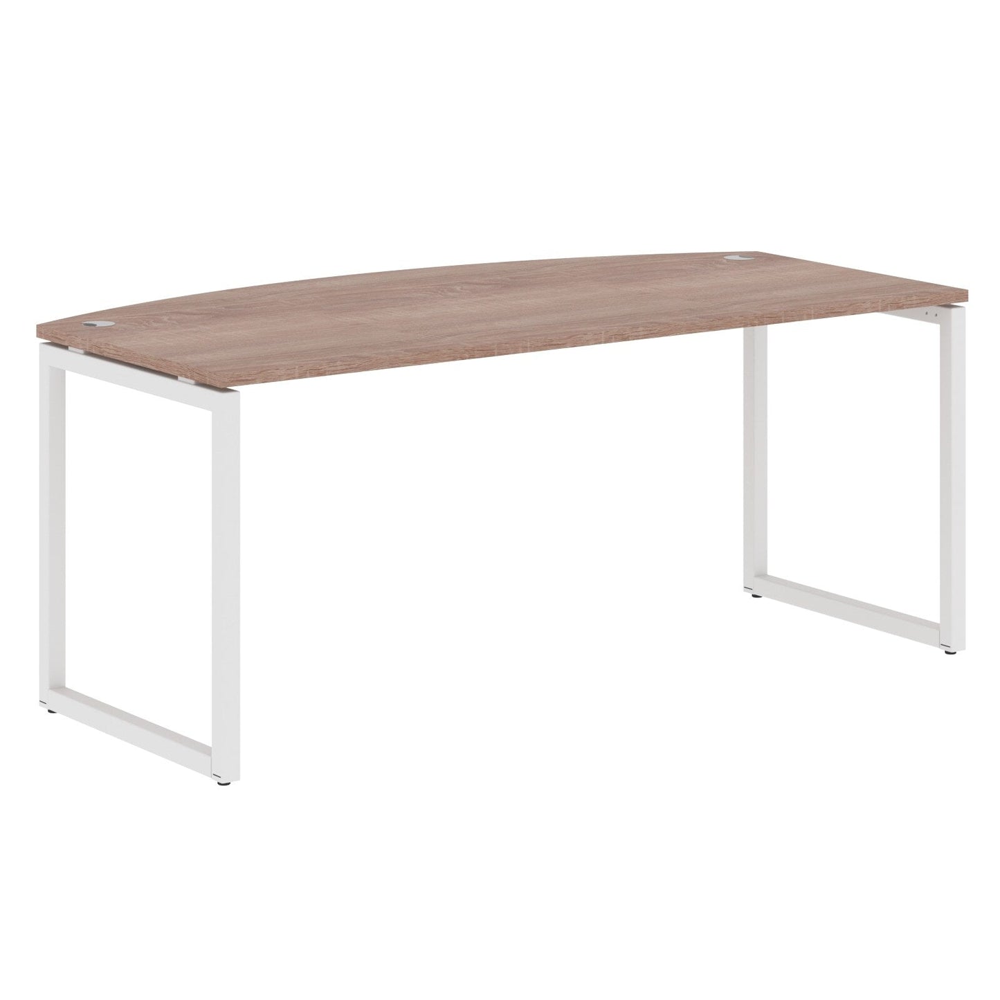 CURVE SHAPE DESK MADE IN 25MM MFC TOP, E1 LAMINATE CHIPBOARD WITH WOODEN MODESTY PANEL 40X40MM METAL O SHAPE FRAMES by Treejar | Souqify