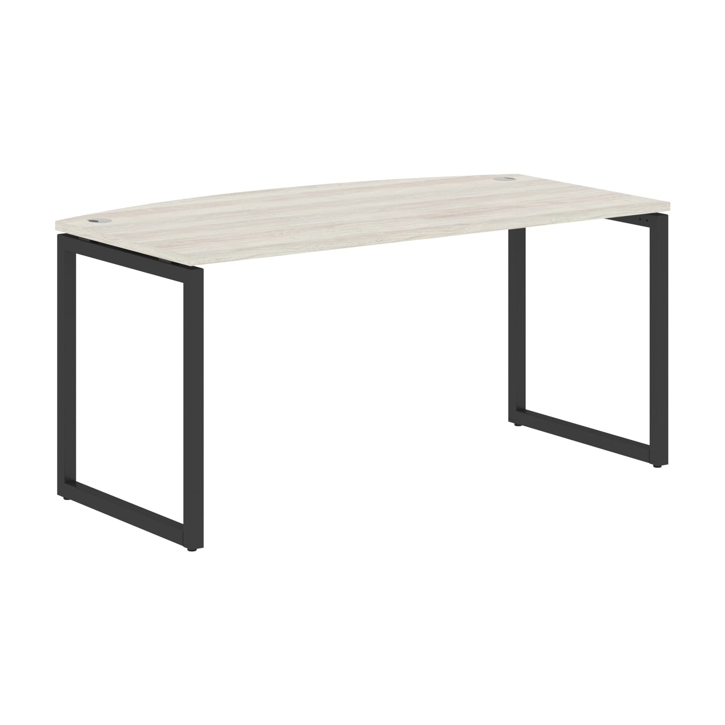 CURVE SHAPE DESK MADE IN 25MM MFC TOP, E1 LAMINATE CHIPBOARD WITH WOODEN MODESTY PANEL 40X40MM METAL O SHAPE FRAMES by Treejar | Souqify