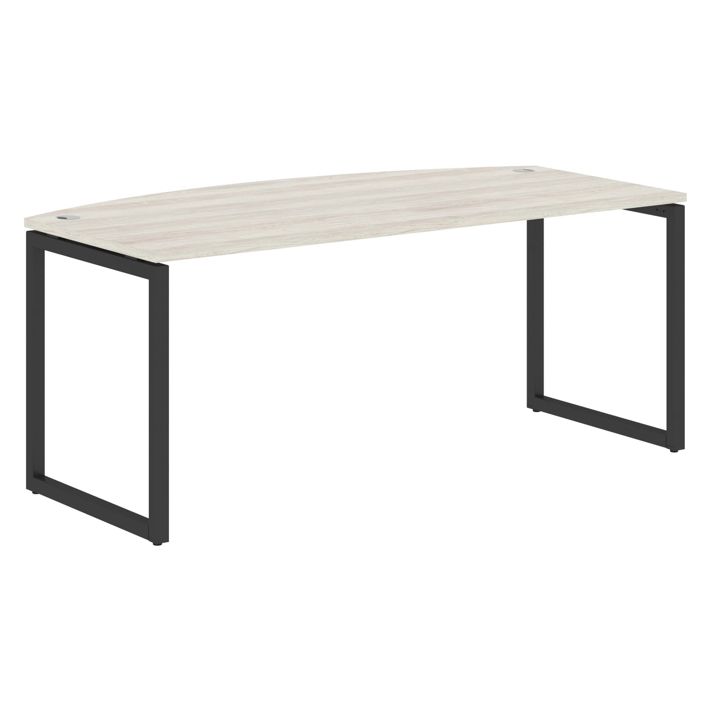 CURVE SHAPE DESK MADE IN 25MM MFC TOP, E1 LAMINATE CHIPBOARD WITH WOODEN MODESTY PANEL 40X40MM METAL O SHAPE FRAMES by Treejar | Souqify