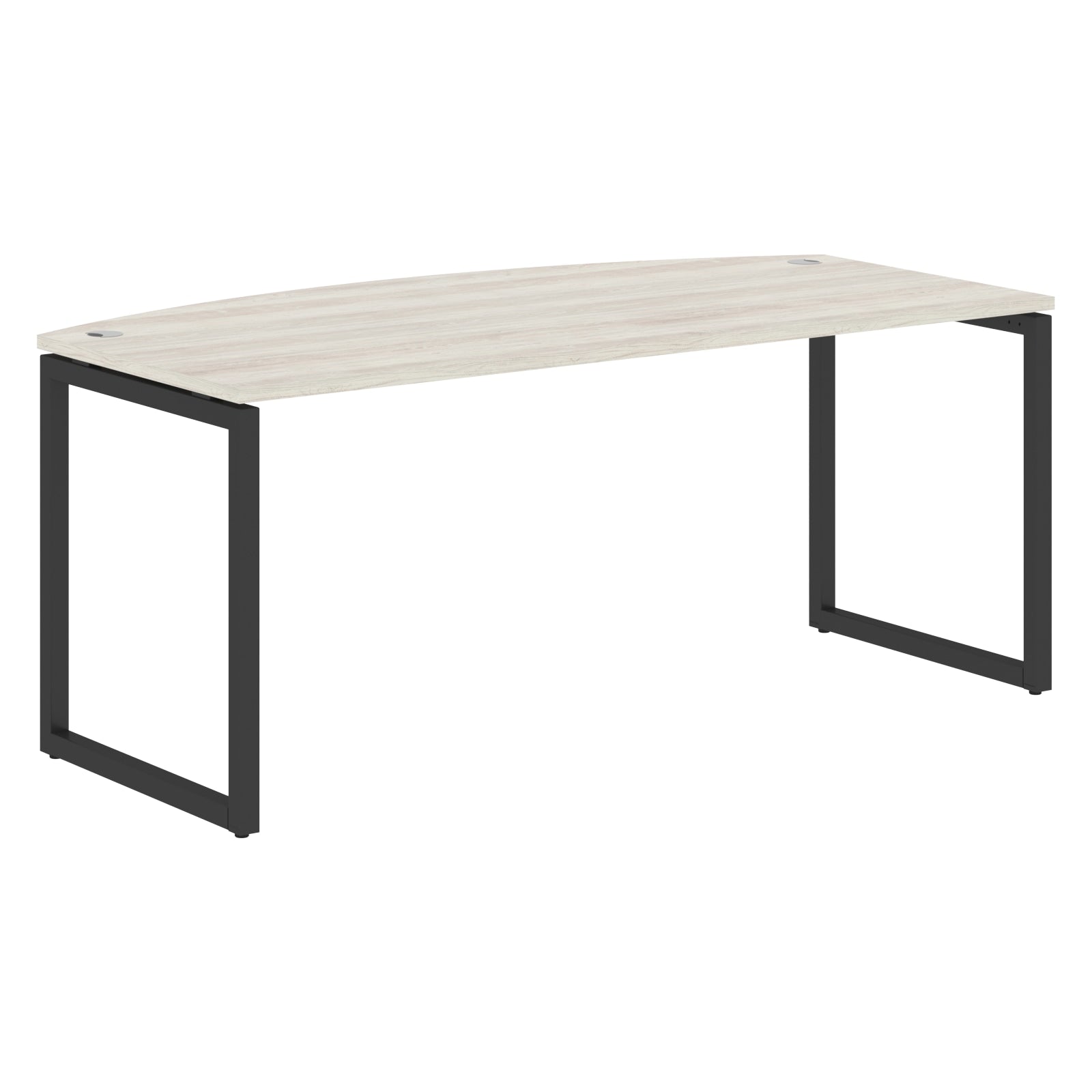 CURVE SHAPE DESK MADE IN 25MM MFC TOP, E1 LAMINATE CHIPBOARD WITH WOODEN MODESTY PANEL 40X40MM METAL O SHAPE FRAMES by Treejar | Souqify