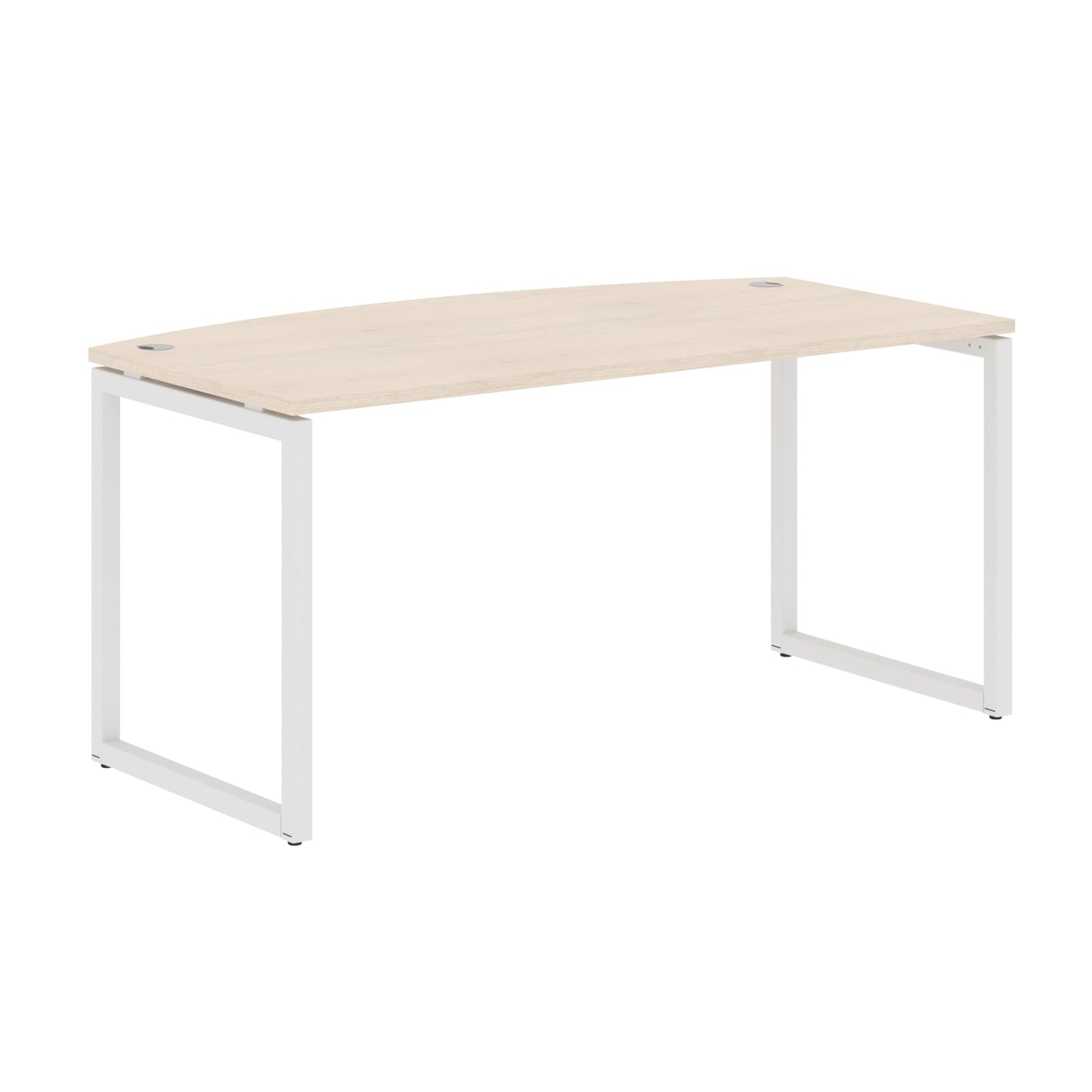 CURVE SHAPE DESK MADE IN 25MM MFC TOP, E1 LAMINATE CHIPBOARD WITH WOODEN MODESTY PANEL 40X40MM METAL O SHAPE FRAMES by Treejar | Souqify