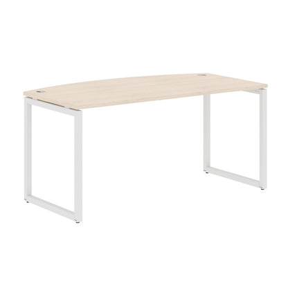 CURVE SHAPE DESK MADE IN 25MM MFC TOP, E1 LAMINATE CHIPBOARD WITH WOODEN MODESTY PANEL 40X40MM METAL O SHAPE FRAMES by Treejar | Souqify