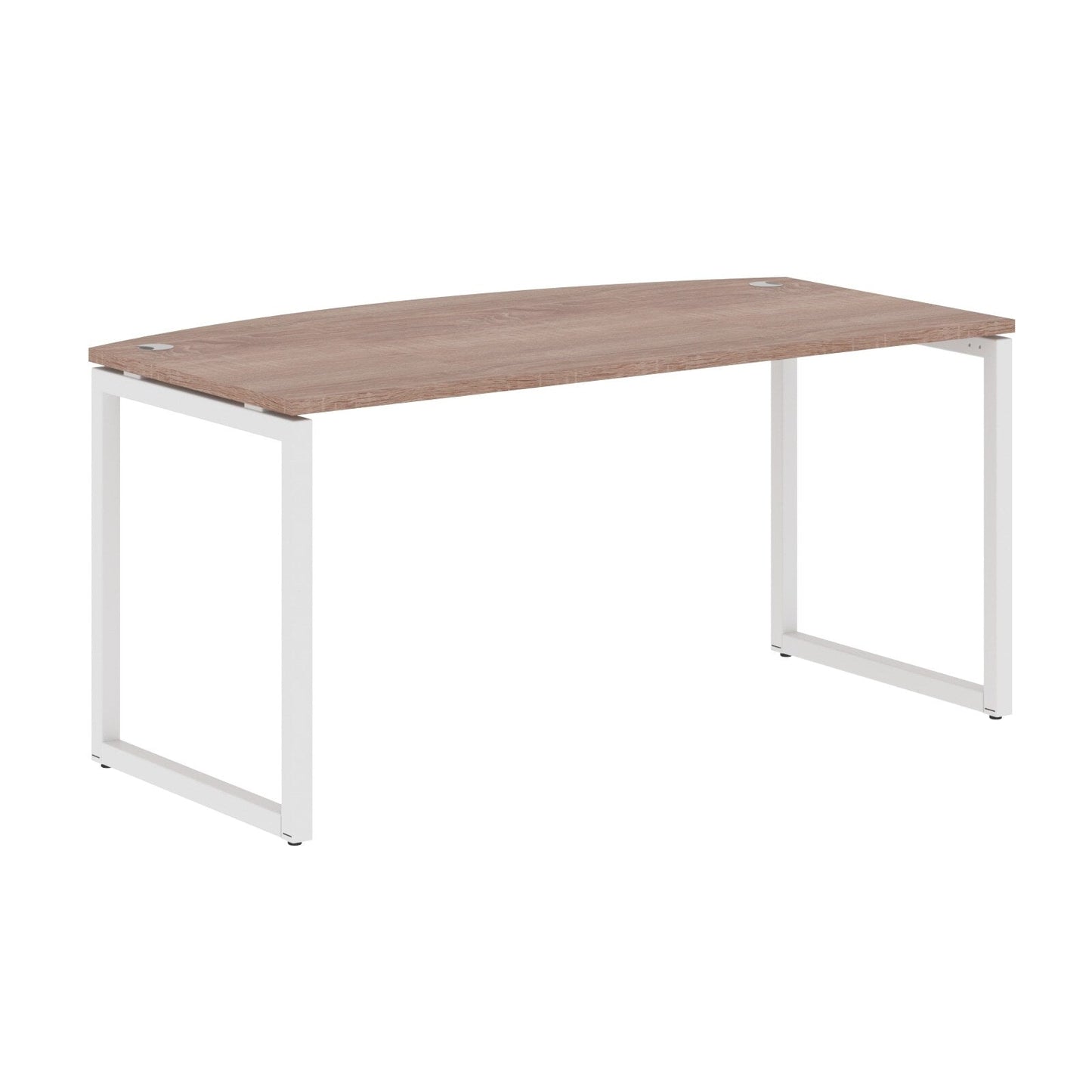 CURVE SHAPE DESK MADE IN 25MM MFC TOP, E1 LAMINATE CHIPBOARD WITH WOODEN MODESTY PANEL 40X40MM METAL O SHAPE FRAMES by Treejar | Souqify