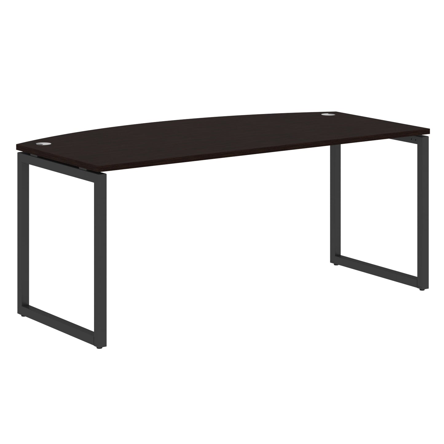 CURVE SHAPE DESK MADE IN 25MM MFC TOP, E1 LAMINATE CHIPBOARD WITH WOODEN MODESTY PANEL 40X40MM METAL O SHAPE FRAMES by Treejar | Souqify