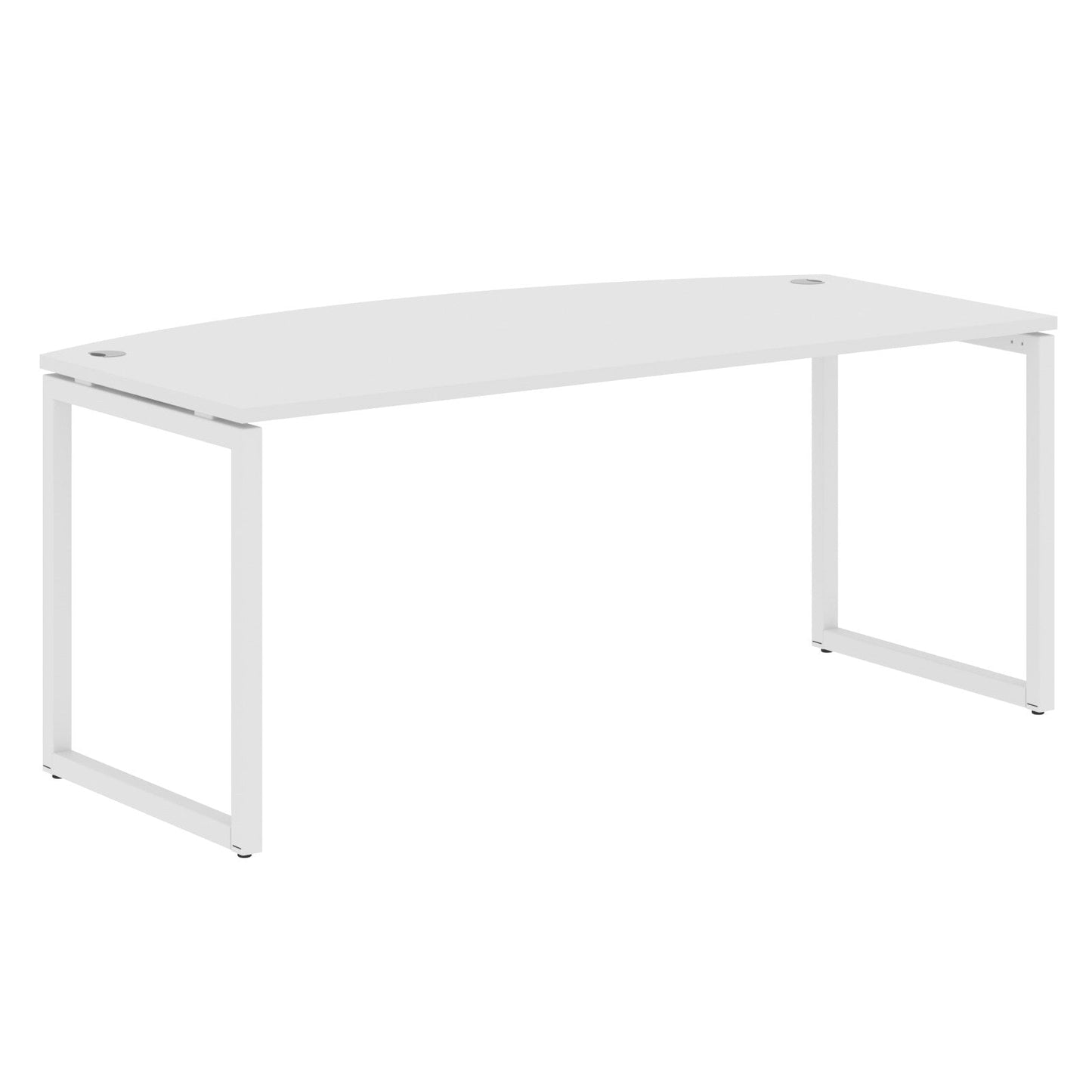 CURVE SHAPE DESK MADE IN 25MM MFC TOP, E1 LAMINATE CHIPBOARD WITH WOODEN MODESTY PANEL 40X40MM METAL O SHAPE FRAMES by Treejar | Souqify