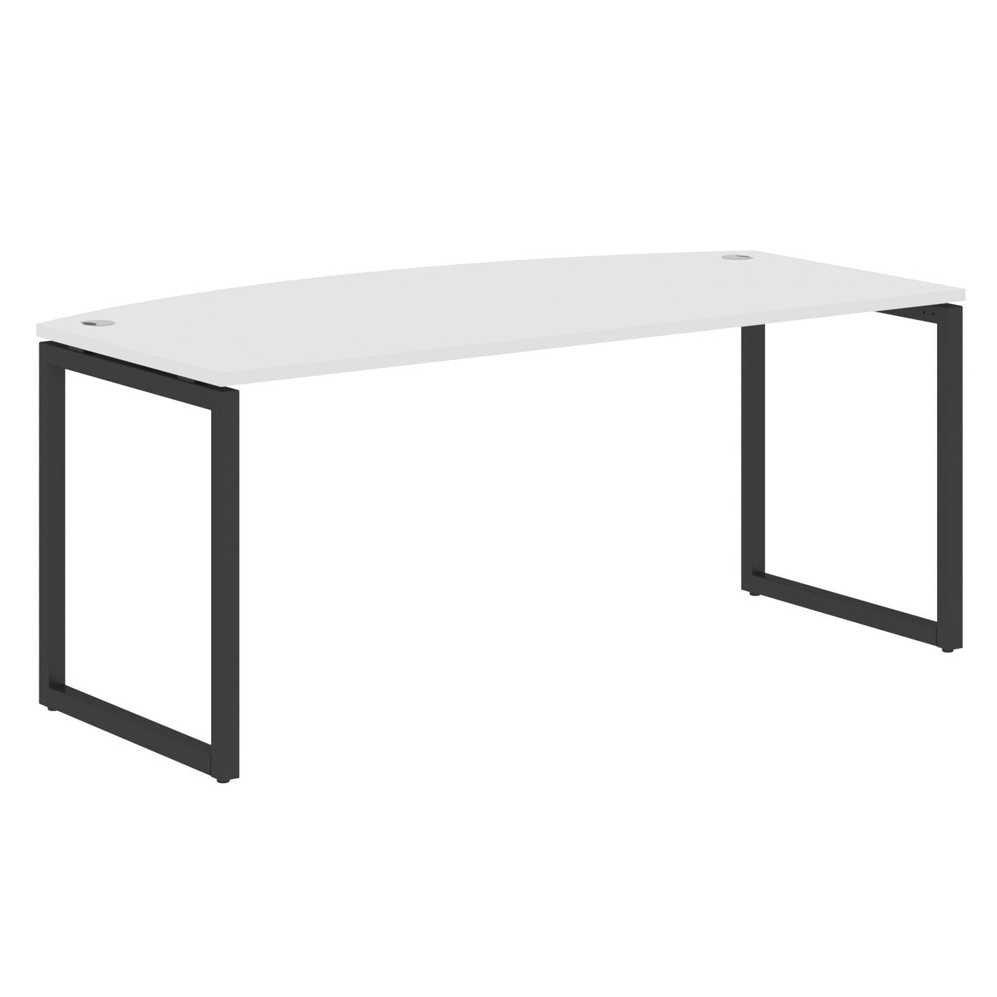CURVE SHAPE DESK MADE IN 25MM MFC TOP, E1 LAMINATE CHIPBOARD WITH WOODEN MODESTY PANEL 40X40MM METAL O SHAPE FRAMES by Treejar | Souqify
