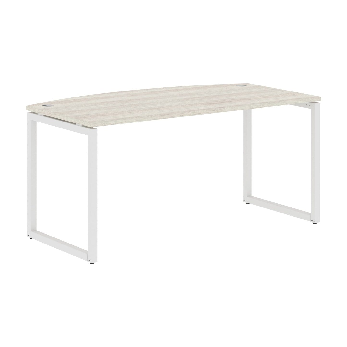 CURVE SHAPE DESK MADE IN 25MM MFC TOP, E1 LAMINATE CHIPBOARD WITH WOODEN MODESTY PANEL 40X40MM METAL O SHAPE FRAMES by Treejar | Souqify
