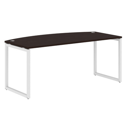 CURVE SHAPE DESK MADE IN 25MM MFC TOP, E1 LAMINATE CHIPBOARD WITH WOODEN MODESTY PANEL 40X40MM METAL O SHAPE FRAMES by Treejar | Souqify