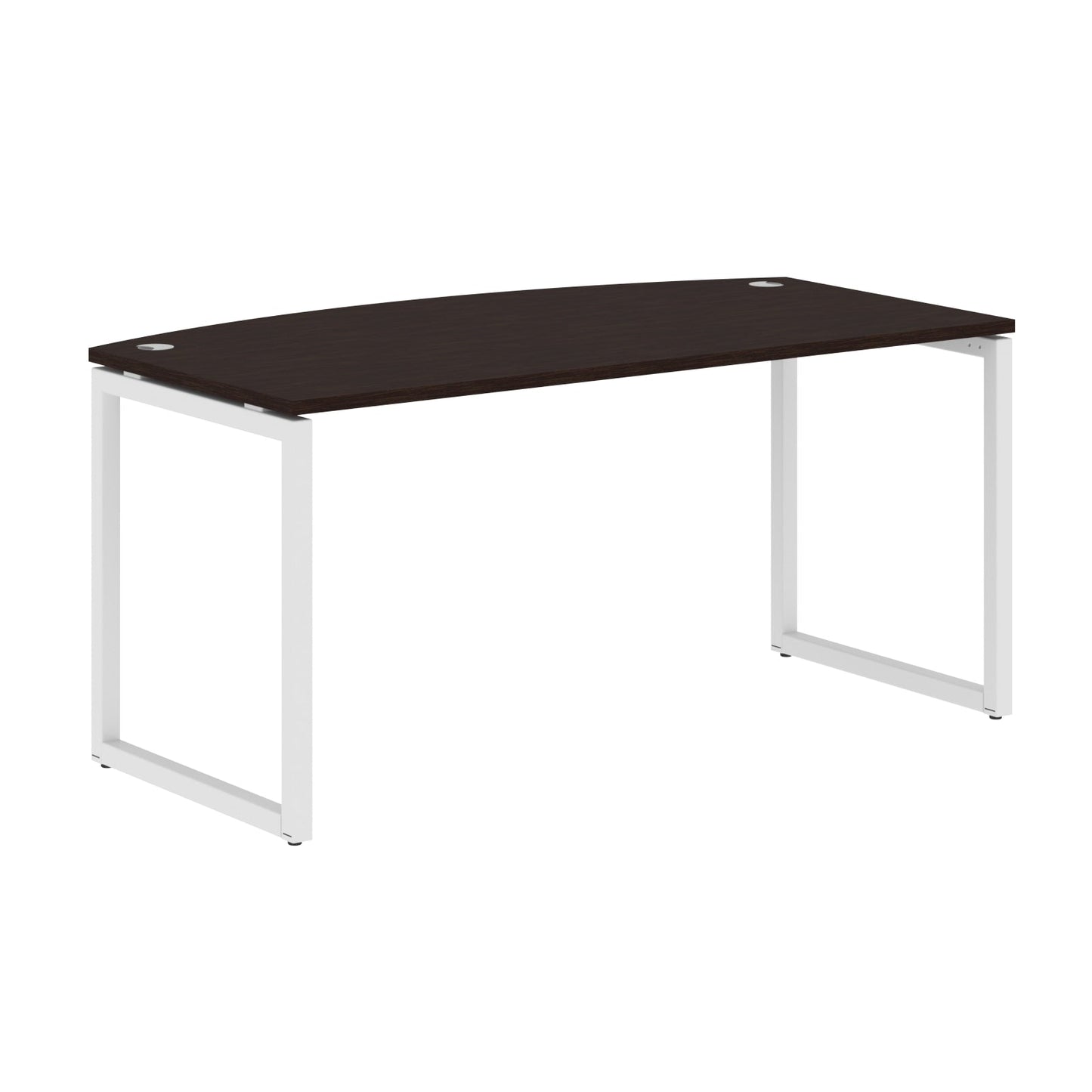 CURVE SHAPE DESK MADE IN 25MM MFC TOP, E1 LAMINATE CHIPBOARD WITH WOODEN MODESTY PANEL 40X40MM METAL O SHAPE FRAMES by Treejar | Souqify