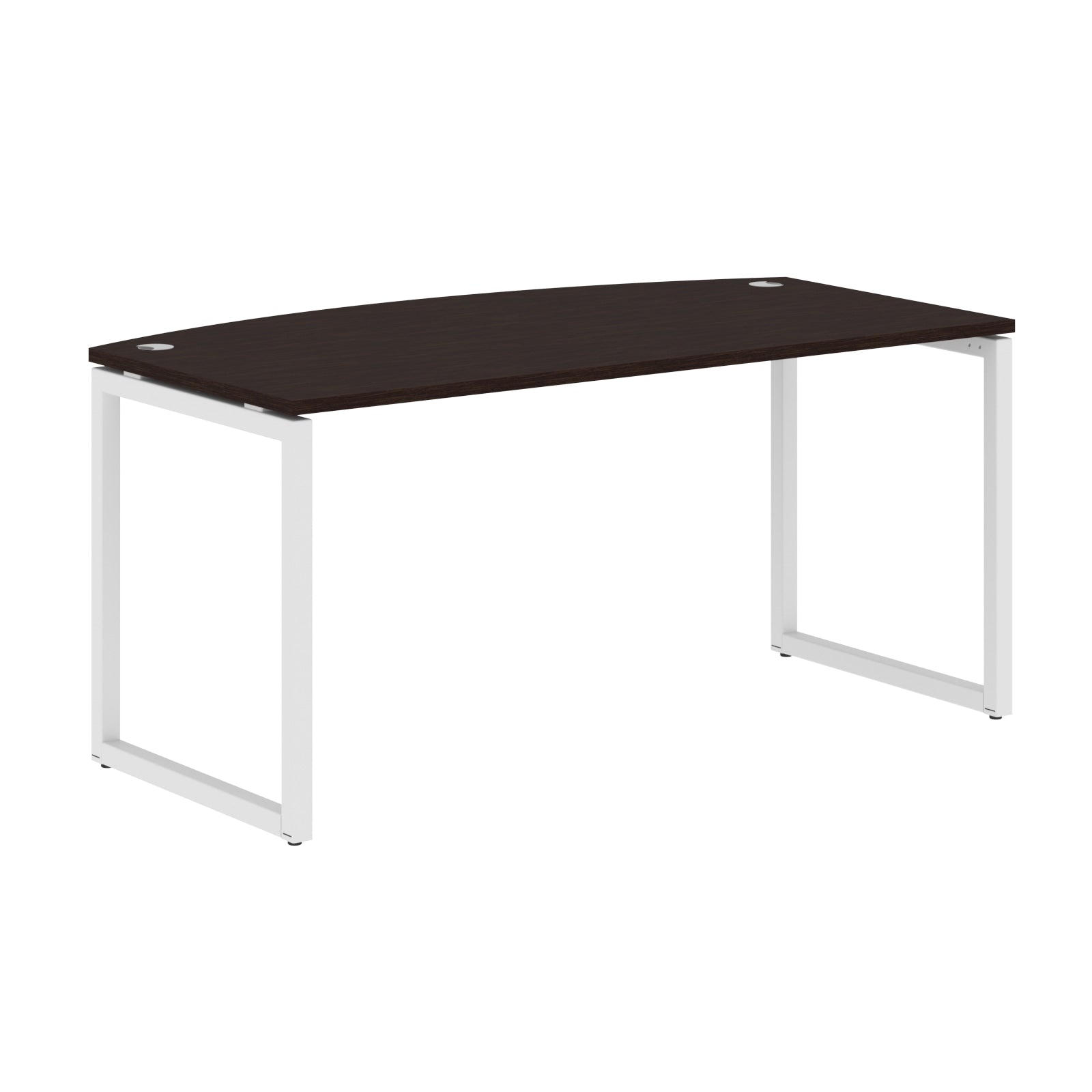 CURVE SHAPE DESK MADE IN 25MM MFC TOP, E1 LAMINATE CHIPBOARD WITH WOODEN MODESTY PANEL 40X40MM METAL O SHAPE FRAMES by Treejar | Souqify