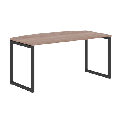 CURVE SHAPE DESK MADE IN 25MM MFC TOP, E1 LAMINATE CHIPBOARD WITH WOODEN MODESTY PANEL 40X40MM METAL O SHAPE FRAMES by Treejar | Souqify
