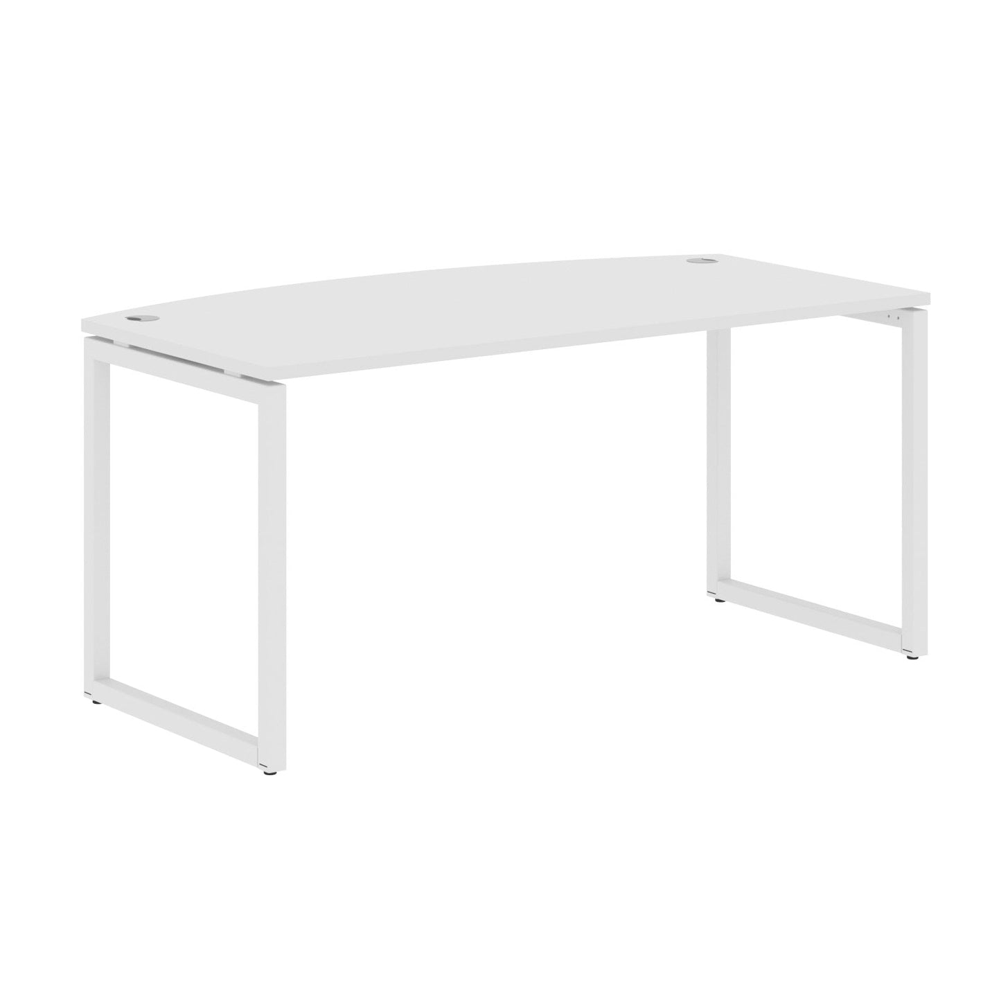 CURVE SHAPE DESK MADE IN 25MM MFC TOP, E1 LAMINATE CHIPBOARD WITH WOODEN MODESTY PANEL 40X40MM METAL O SHAPE FRAMES by Treejar | Souqify