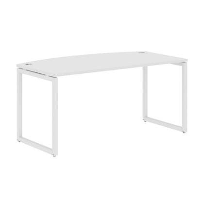 CURVE SHAPE DESK MADE IN 25MM MFC TOP, E1 LAMINATE CHIPBOARD WITH WOODEN MODESTY PANEL 40X40MM METAL O SHAPE FRAMES by Treejar | Souqify
