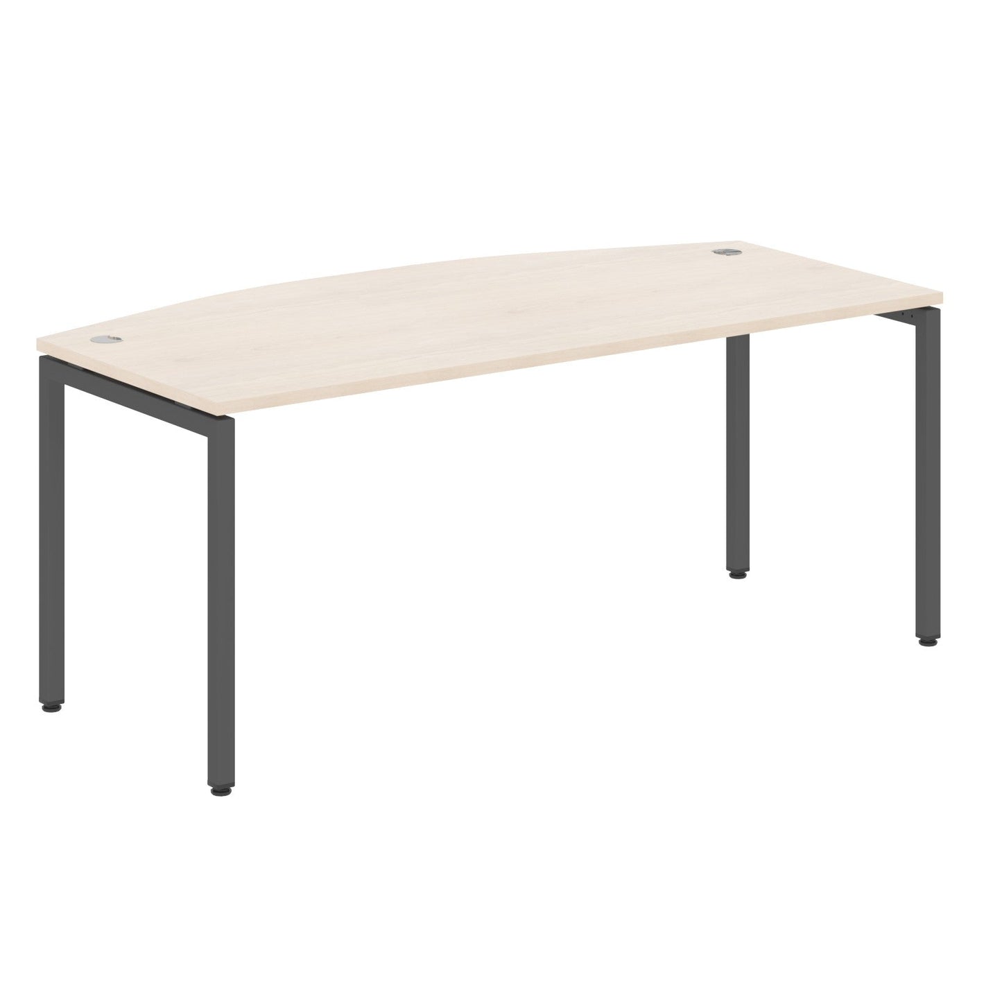 CURVE SHAPE DESK MADE IN 25MM MFC TOP, E1 LAMINATE CHIPBOARD WITH WOODEN MODESTY PANEL 40X40MM METAL U SHAPE FRAMES by Treejar | Souqify