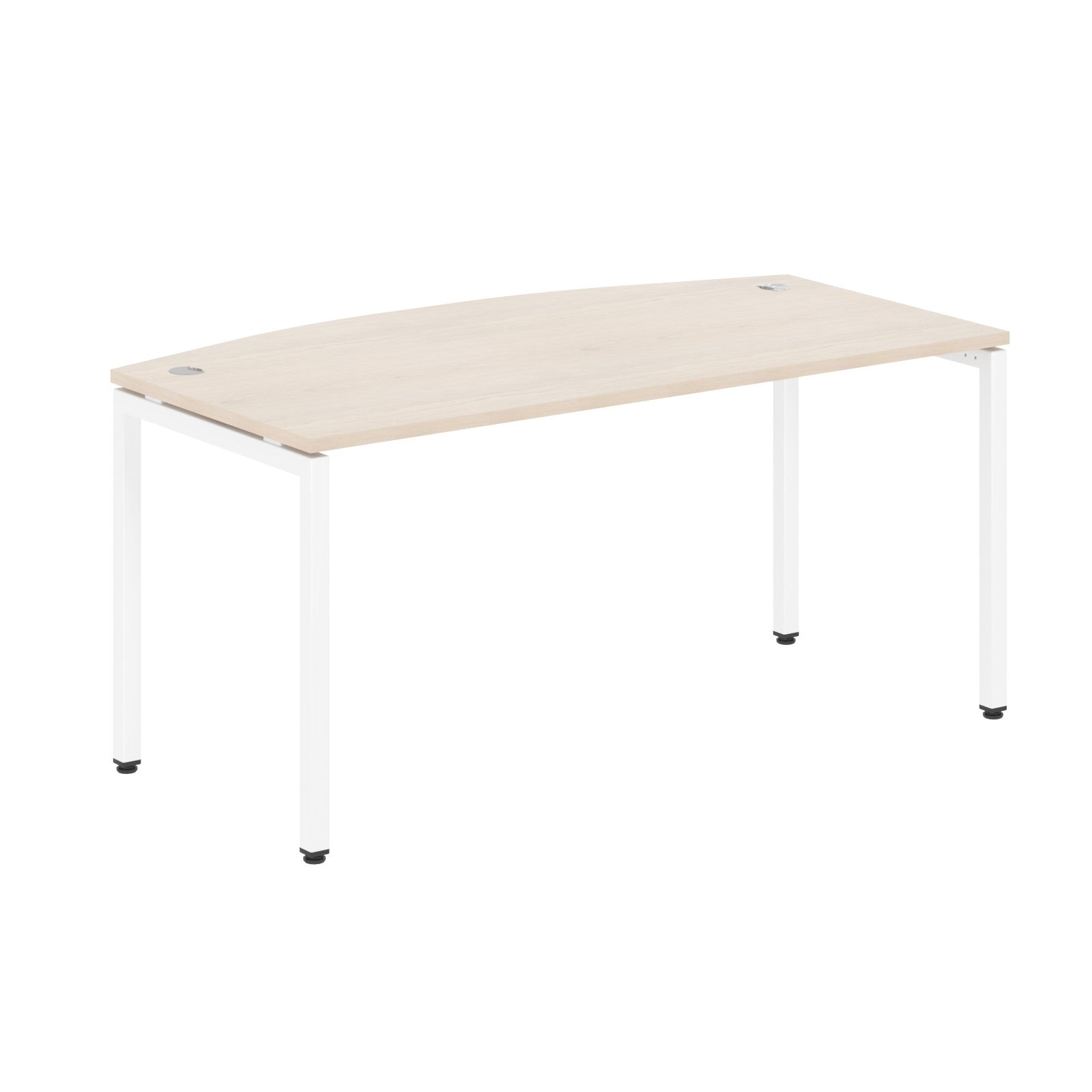 CURVE SHAPE DESK MADE IN 25MM MFC TOP, E1 LAMINATE CHIPBOARD WITH WOODEN MODESTY PANEL 40X40MM METAL U SHAPE FRAMES by Treejar | Souqify