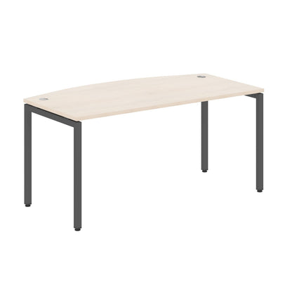 CURVE SHAPE DESK MADE IN 25MM MFC TOP, E1 LAMINATE CHIPBOARD WITH WOODEN MODESTY PANEL 40X40MM METAL U SHAPE FRAMES by Treejar | Souqify