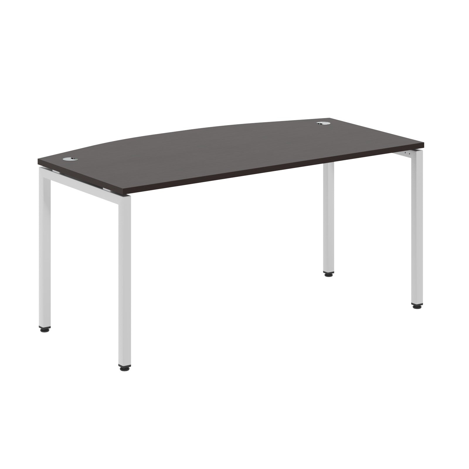 CURVE SHAPE DESK MADE IN 25MM MFC TOP, E1 LAMINATE CHIPBOARD WITH WOODEN MODESTY PANEL 40X40MM METAL U SHAPE FRAMES by Treejar | Souqify