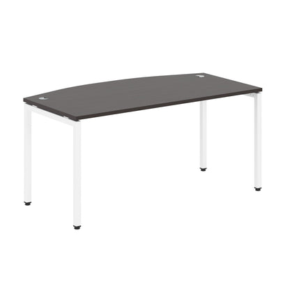 CURVE SHAPE DESK MADE IN 25MM MFC TOP, E1 LAMINATE CHIPBOARD WITH WOODEN MODESTY PANEL 40X40MM METAL U SHAPE FRAMES by Treejar | Souqify