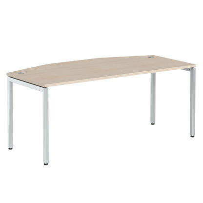 CURVE SHAPE DESK MADE IN 25MM MFC TOP, E1 LAMINATE CHIPBOARD WITH WOODEN MODESTY PANEL 40X40MM METAL U SHAPE FRAMES by Treejar | Souqify