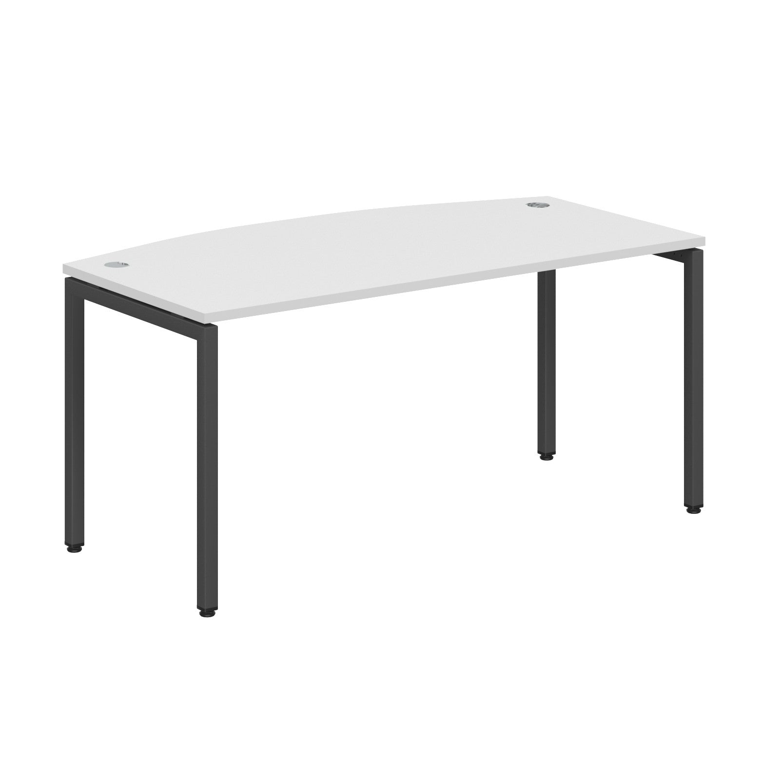 CURVE SHAPE DESK MADE IN 25MM MFC TOP, E1 LAMINATE CHIPBOARD WITH WOODEN MODESTY PANEL 40X40MM METAL U SHAPE FRAMES by Treejar | Souqify