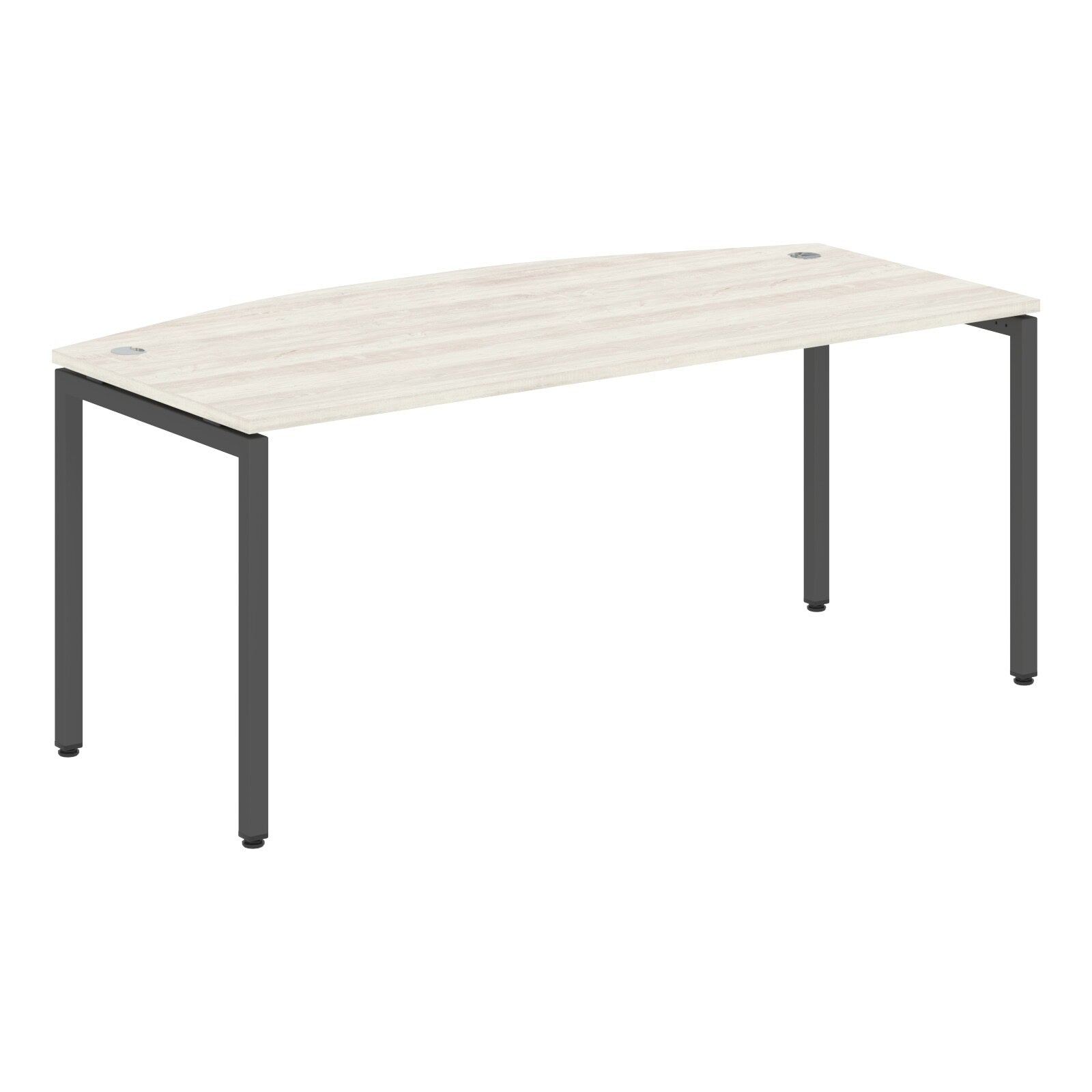 CURVE SHAPE DESK MADE IN 25MM MFC TOP, E1 LAMINATE CHIPBOARD WITH WOODEN MODESTY PANEL 40X40MM METAL U SHAPE FRAMES by Treejar | Souqify