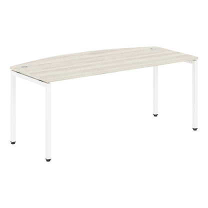 CURVE SHAPE DESK MADE IN 25MM MFC TOP, E1 LAMINATE CHIPBOARD WITH WOODEN MODESTY PANEL 40X40MM METAL U SHAPE FRAMES by Treejar | Souqify