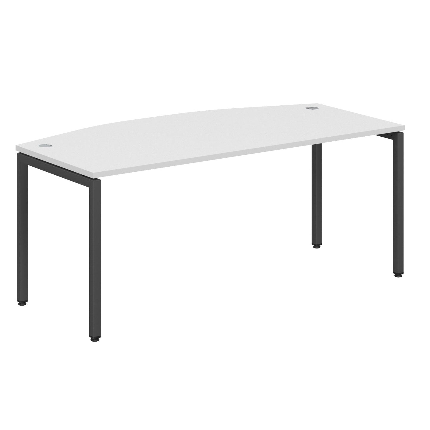 CURVE SHAPE DESK MADE IN 25MM MFC TOP, E1 LAMINATE CHIPBOARD WITH WOODEN MODESTY PANEL 40X40MM METAL U SHAPE FRAMES by Treejar | Souqify