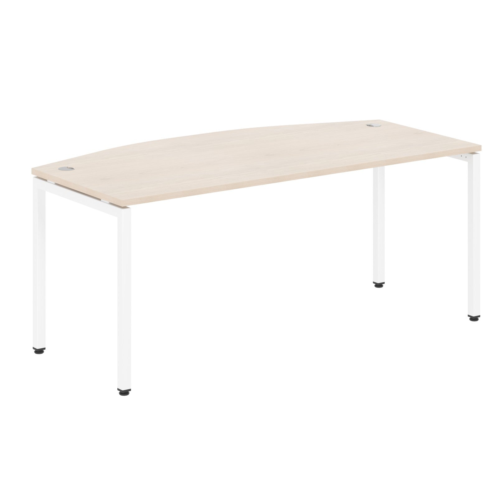 CURVE SHAPE DESK MADE IN 25MM MFC TOP, E1 LAMINATE CHIPBOARD WITH WOODEN MODESTY PANEL 40X40MM METAL U SHAPE FRAMES by Treejar | Souqify
