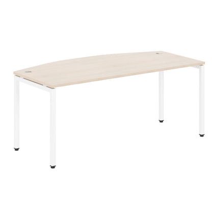CURVE SHAPE DESK MADE IN 25MM MFC TOP, E1 LAMINATE CHIPBOARD WITH WOODEN MODESTY PANEL 40X40MM METAL U SHAPE FRAMES by Treejar | Souqify